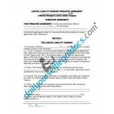 Limited Liability Company Operating Agreement (Member Managed) - West Virginia